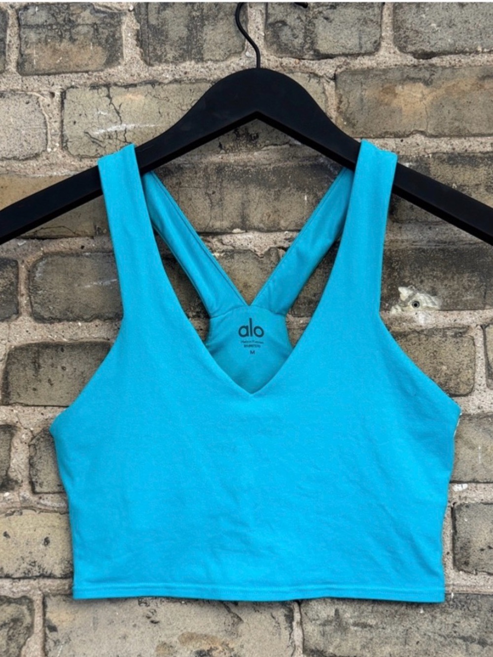 ALO Yoga Bright Turquoise The real bra tank Crop Top